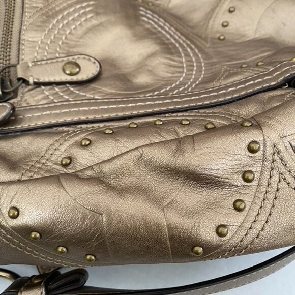 Coach Bronze Embossed Studded Bag - Picture 6 of 8